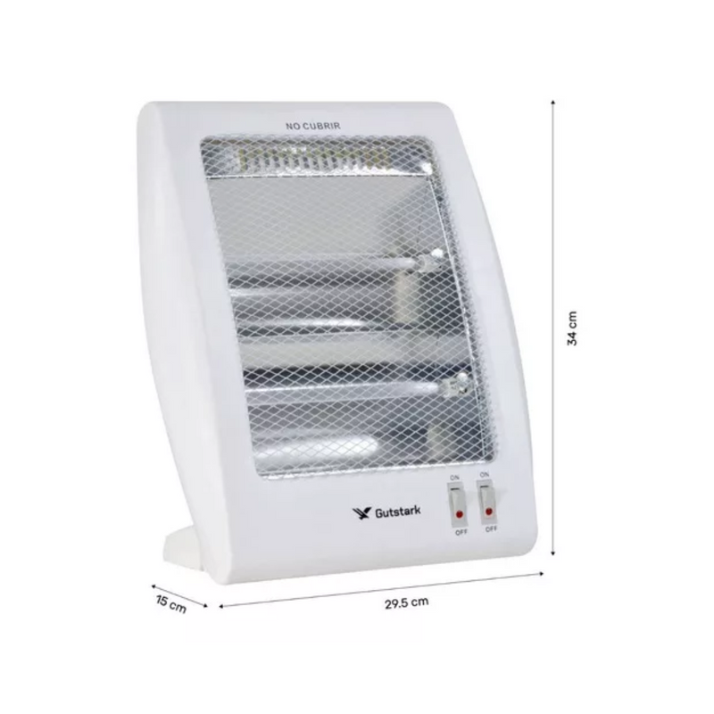 Calefactor Eléctrico 2 Niveles Hogar Oficina 800W Blanco