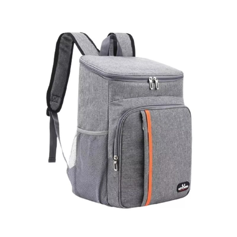 Mochila Térmica Alimentos Impermeable Lisa Gris 18 L