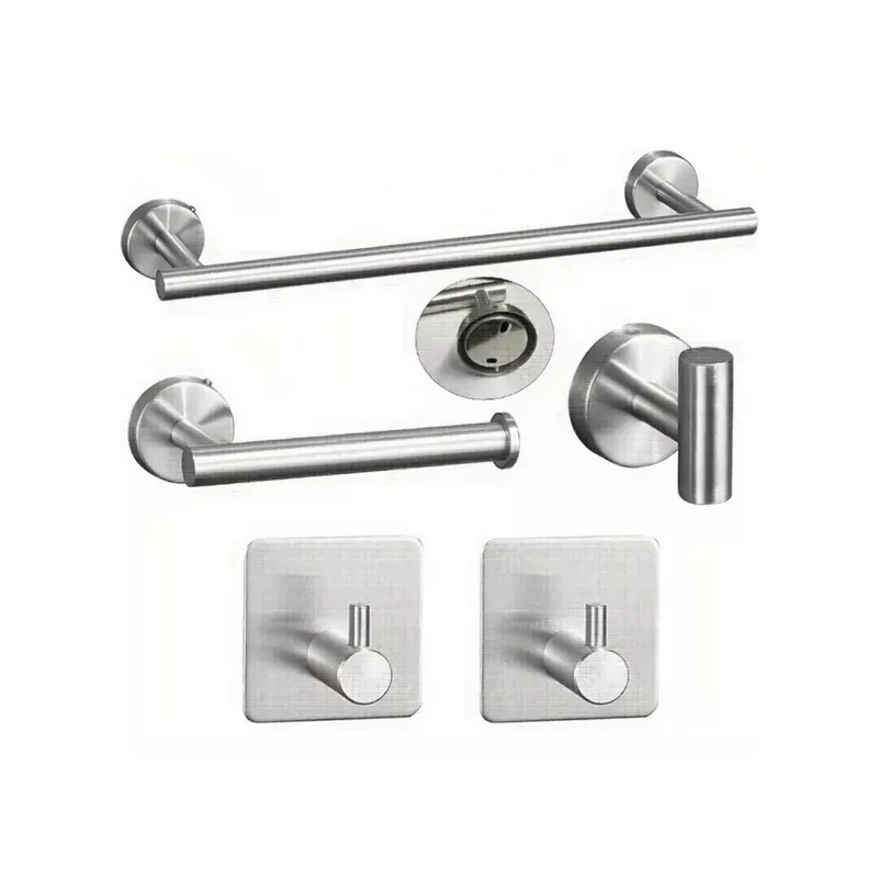 Set 5 Accesorios Baño Acero Inoxidable Baño Fácil Instalación