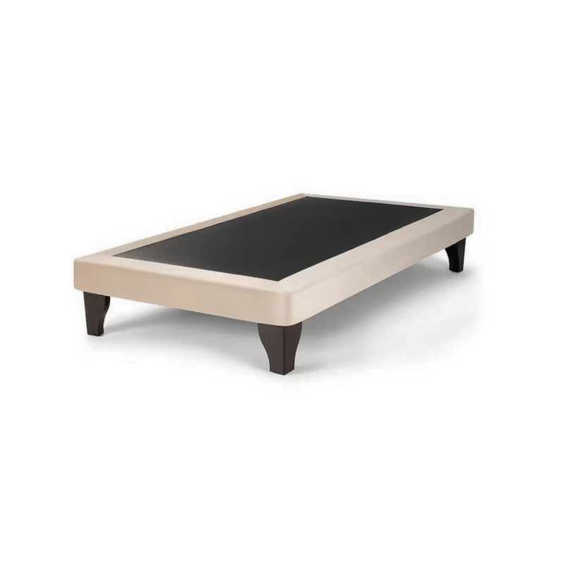 Base Elegante Cama Europea 1.5 Plaza 105x190 CM Beige Felpa