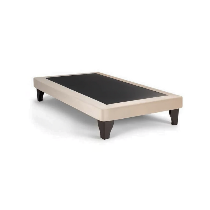 Base Elegante Cama Europea 1.5 Plaza 105x190 CM Beige Felpa