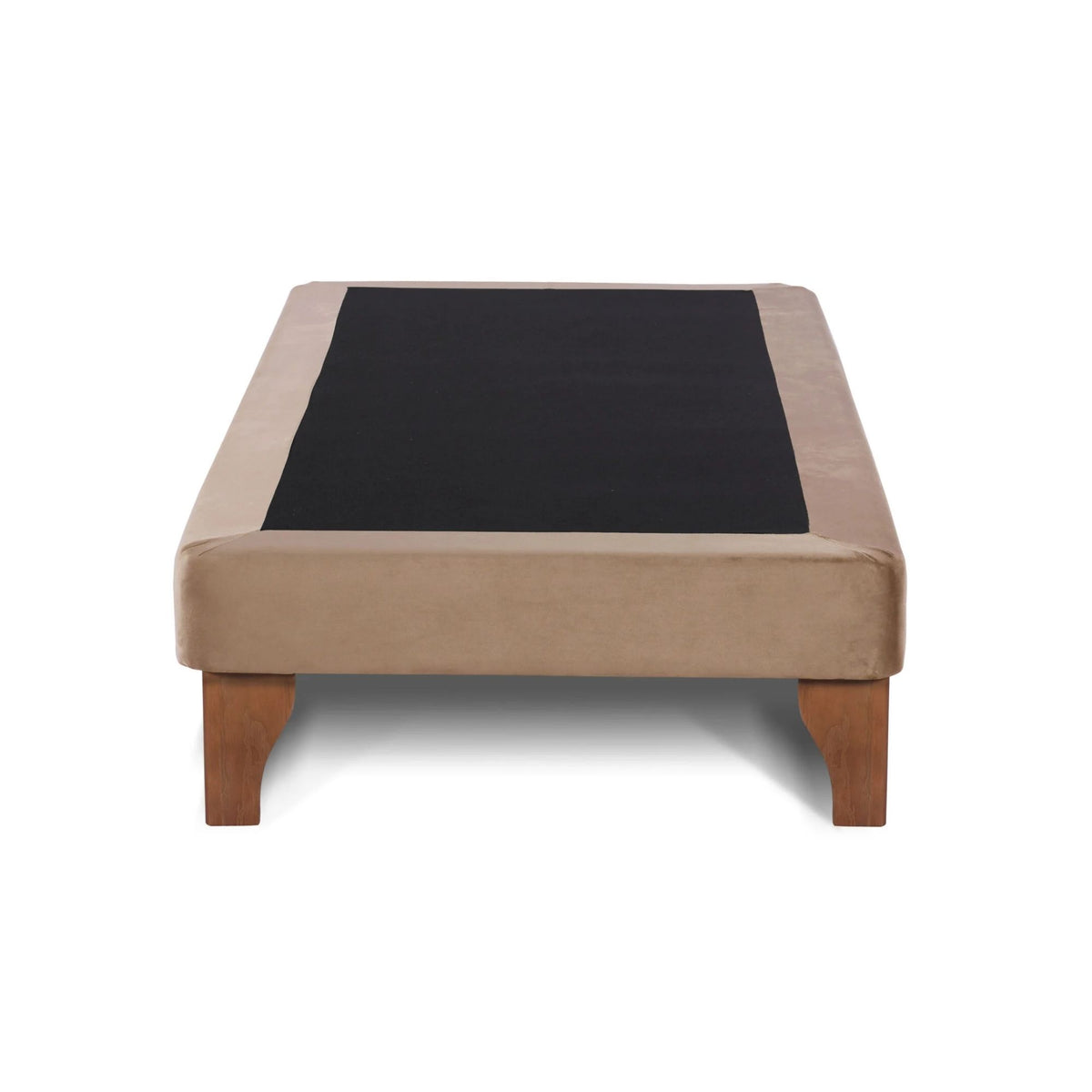 Base Elegante Cama Europea 1.5 Plaza 105x190 CM Beige Felpa