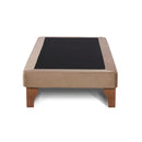 Base Elegante Cama Europea 1.5 Plaza 105x190 CM Beige Felpa