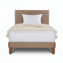 Base Elegante Cama Europea 1.5 Plaza 105x190 CM Beige Felpa