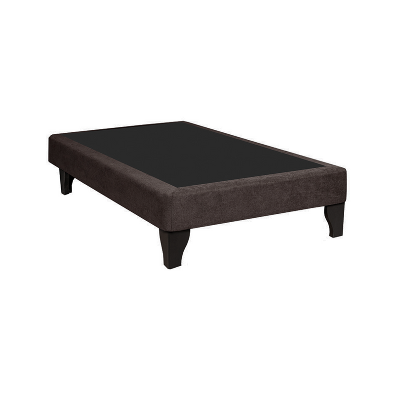 Base Elegante Cama Europea 1.5 Plazas 105x190 CM Chocolate Felpa