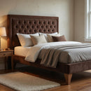 Base Elegante Cama Europea 1.5 Plazas 105x190 CM Chocolate Felpa