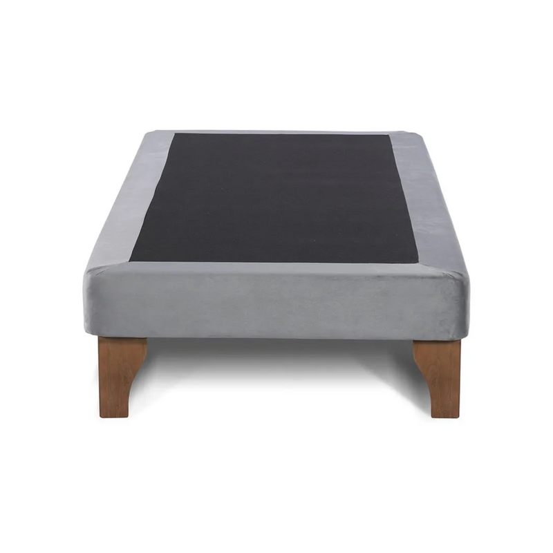 Base Elegante Cama Europea 1.5 Plaza 105x190 CM Gris Claro Lino