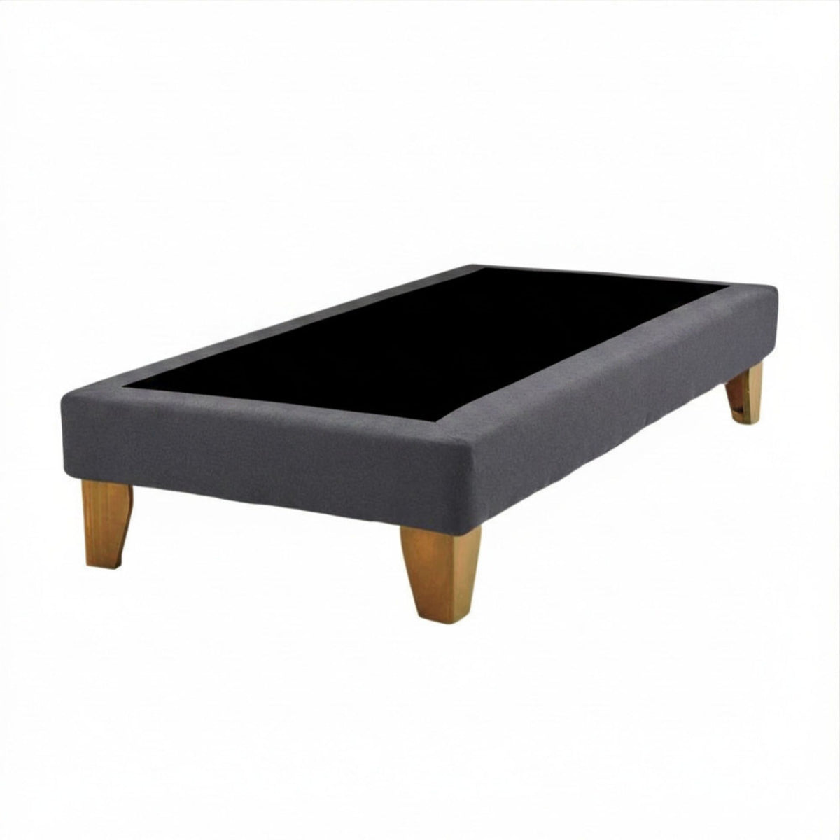 Base Elegante Cama Europea 1.5 Plaza 105x190 CM Gris Grafito Lino