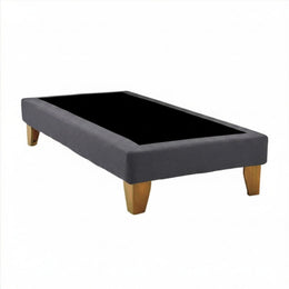Base Elegante Cama Europea 1.5 Plaza 105x190 CM Gris Grafito Lino