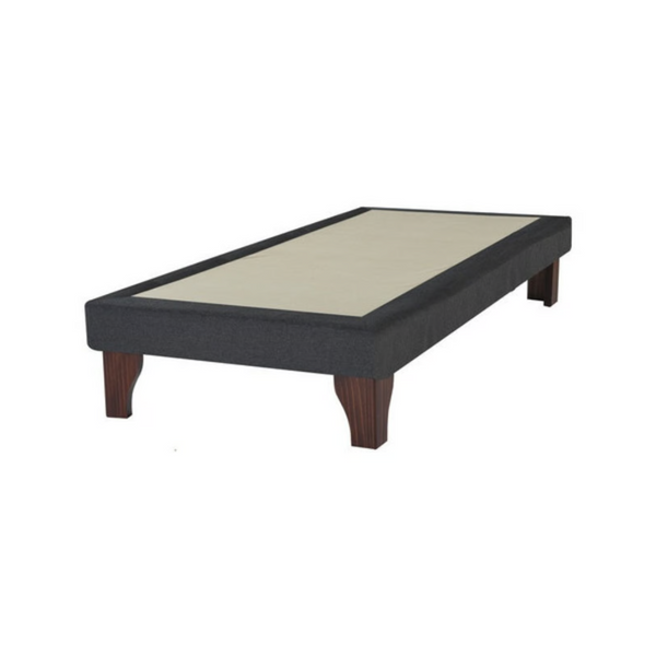 Base Elegante Cama Europea 1.5 Plaza 105x190 CM Gris Oscuro Felpa