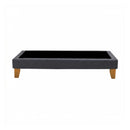 Base Elegante Cama Europea 1.5 Plaza 105x190 CM Gris Oscuro Felpa