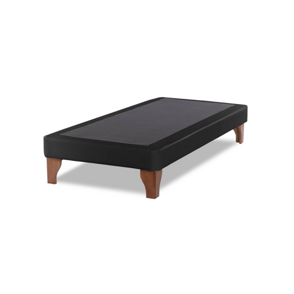 Base Elegante Cama Europea 1.5 Plaza 105x190 CM Negro Felpa