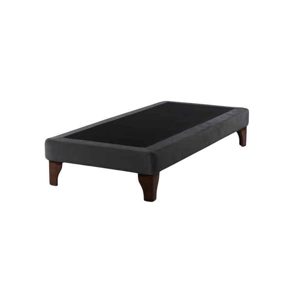 Base Elegante Cama Europea 1.5 Plaza 105x200 CM Gris Oscuro Felpa