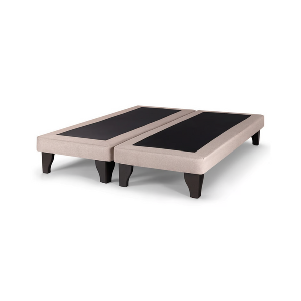 Base Dividida Cama Europea 2 Plazas 150x190 CM Beige Felpa