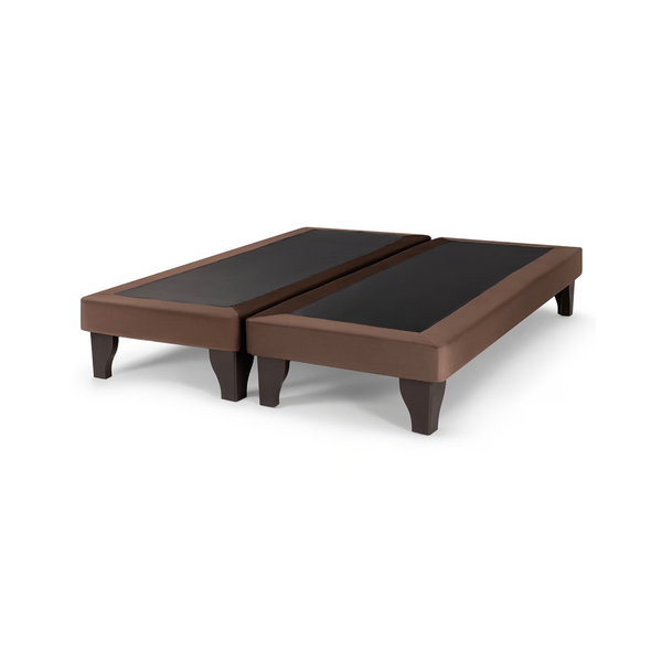 Base Dividida Cama Europea 2 Plazas 150x190 CM Chocolate Felpa