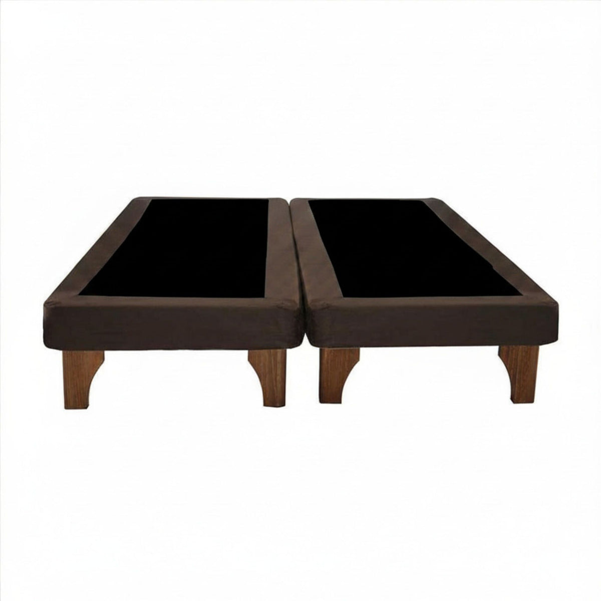 Base Dividida Cama Europea 2 Plazas 150x190 CM Chocolate Felpa