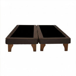 Base Dividida Cama Europea 2 Plazas 150x190 CM Chocolate Felpa