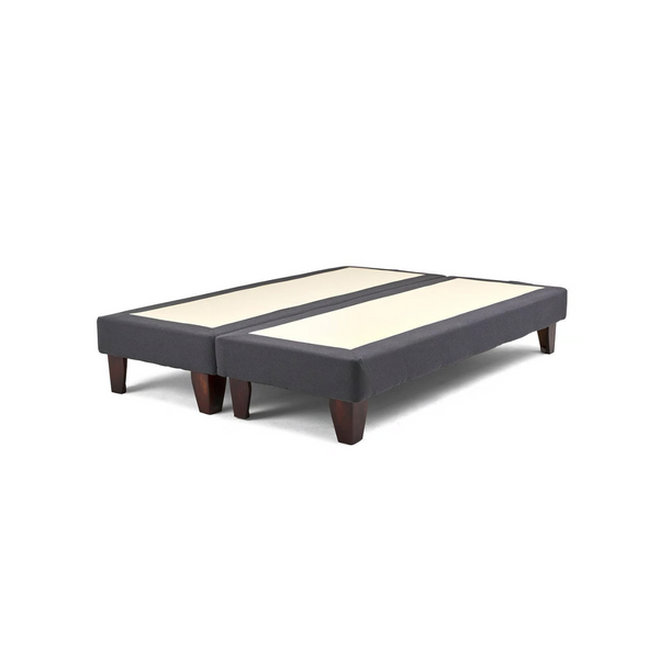 Base Dividida Cama Europea 2 Plazas 150x190 CM Gris Grafito Lino