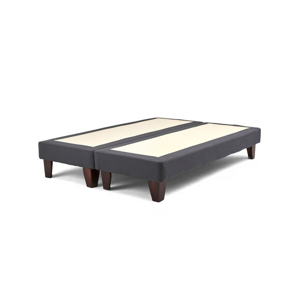 Base Dividida Cama Europea 2 Plazas 150x190 CM Gris Oscuro Felpa