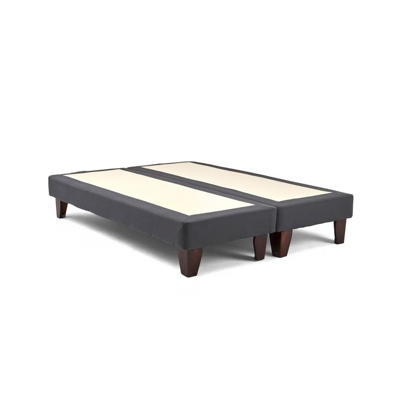 Base Dividida Cama Europea 2 Plazas 150x190 CM Gris Oscuro Felpa