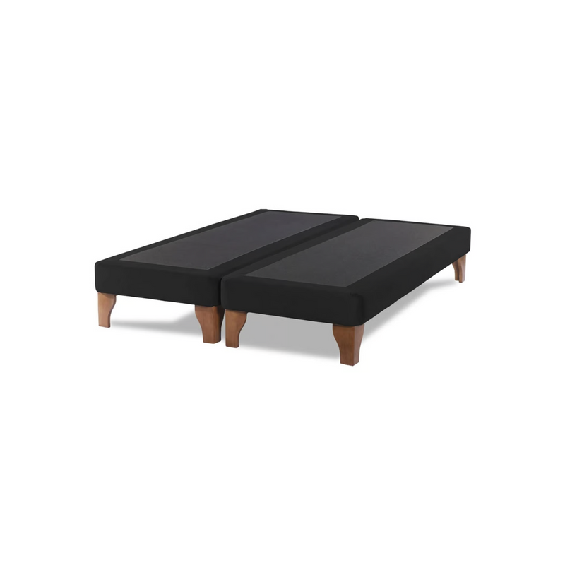 Base Dividida Cama Europea 2 Plazas 150x190 CM Negro Lino