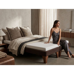 Base Dividida Cama Europea 2 Plazas 150x200 CM Chocolate Felpa