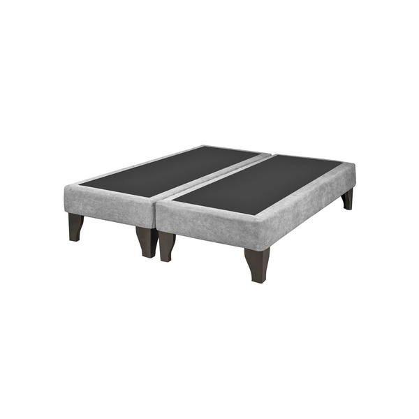 Base Dividida Cama Europea 2 Plazas 150x200 CM Gris Claro Felpa