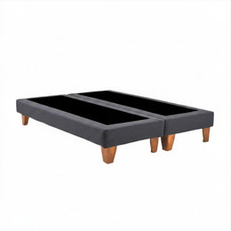 Base Dividida Cama Europea 2 Plazas 150x200 CM Gris Grafito Lino
