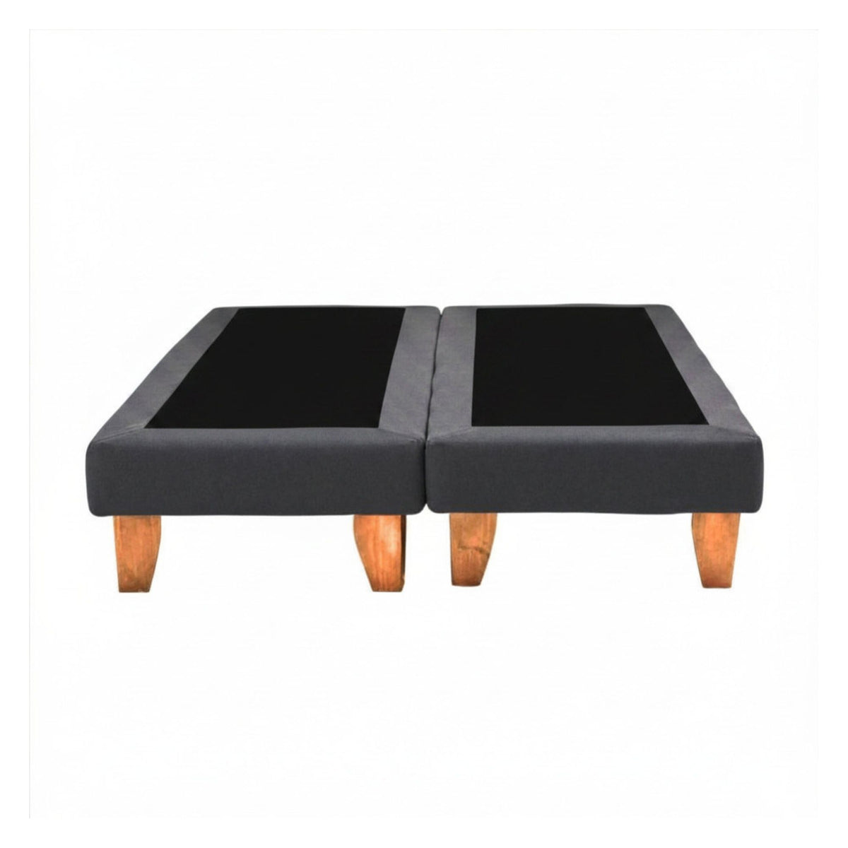 Base Dividida Cama Europea 2 Plazas 150x200 CM Gris Oscuro Felpa