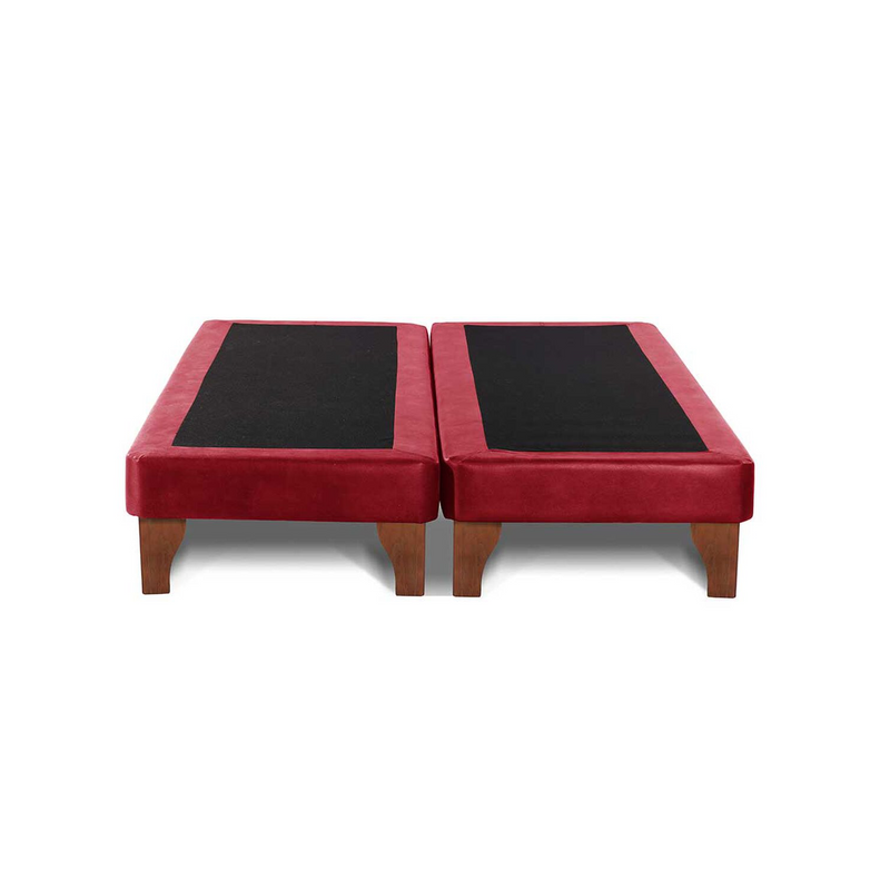 Base Dividida Cama Europea 2 Plazas 150x200 CM Rojo Felpa