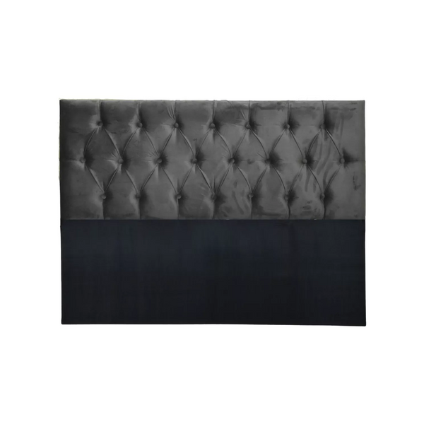 Respaldo Super King Piso Capitone Premiun 200x140 CM Gris Oscuro Felpa