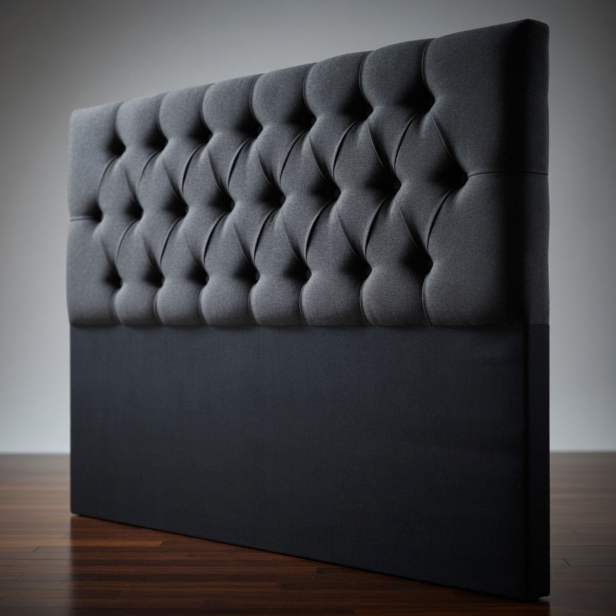 Respaldo Super King Piso Capitone Premiun 200x140 CM Gris Oscuro Lino