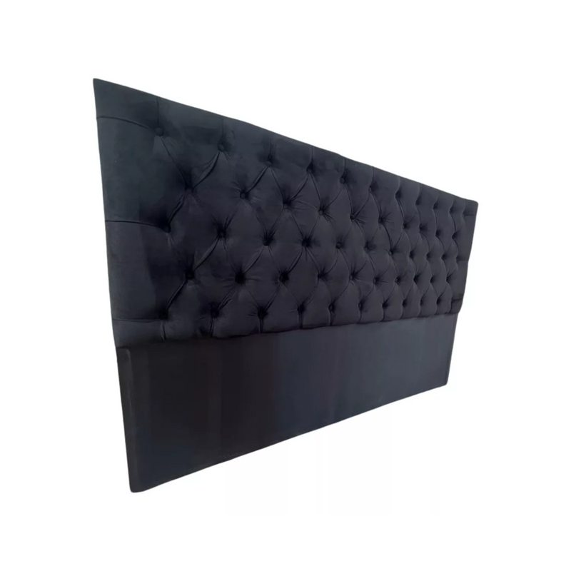 Respaldo Super King Piso Capitone Premiun 200x140 CM Negro Felpa