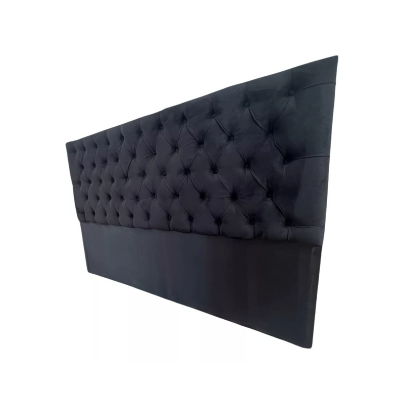 Respaldo Super King Piso Capitone Premiun 200x140 CM Negro Felpa