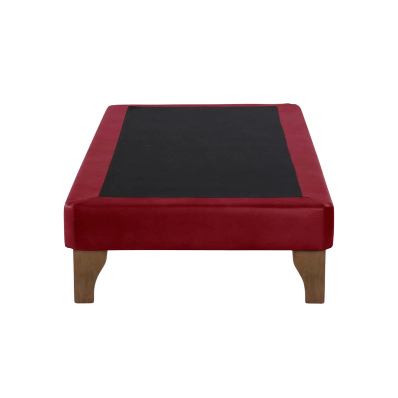 Base Cama Europea 1 Plaza 90x190 CM Burdeo Felpa