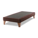 Base Cama Europea 1 Plaza 90x190 CM Chocolate Felpa