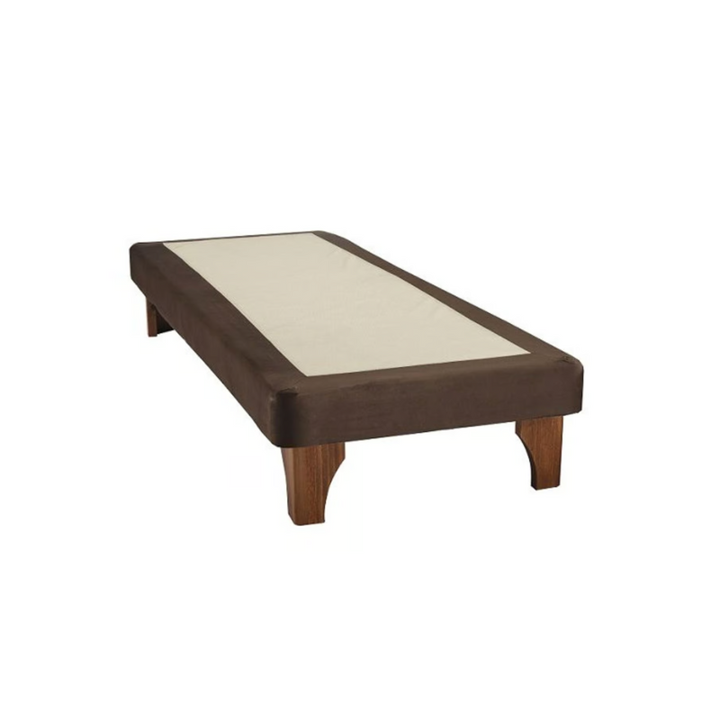 Base Cama Europea 1 Plaza 90x190 CM Chocolate Felpa