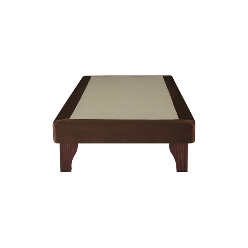 Base Cama Europea 1 Plaza 90x190 CM Chocolate Felpa