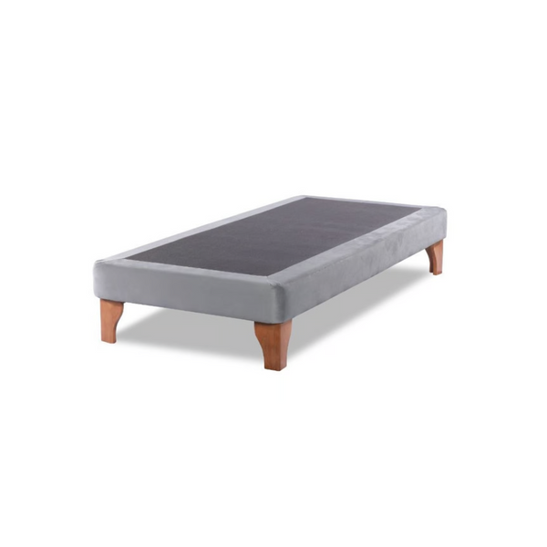 Base Cama Europea 1 Plaza 90x190 CM Gris Claro Felpa