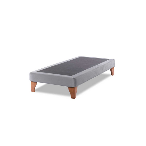 Base Cama Europea 1 Plaza 90x190 CM Gris Claro Lino