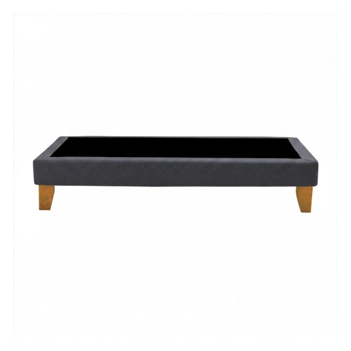 Base Cama Europea 1 Plaza 90x190 CM Gris Grafito Lino