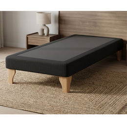 Base Cama Europea 1 Plaza 90x190 CM Gris Oscuro Felpa