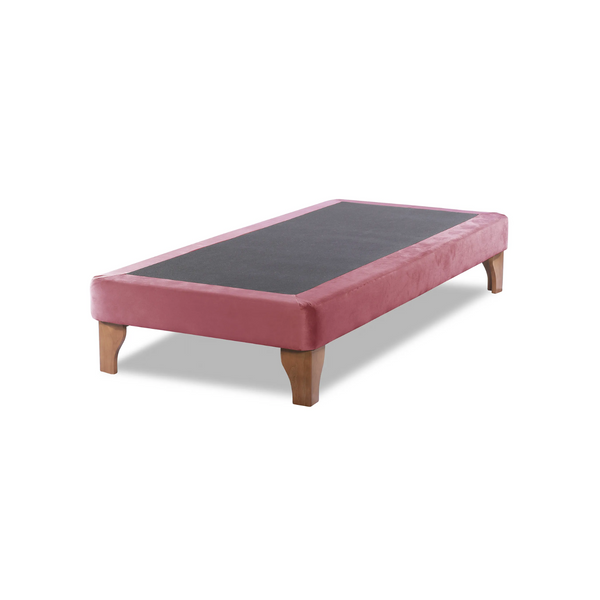 Base Cama Europea 1 Plaza 90x190 CM Palo Rosa Viejo Felpa