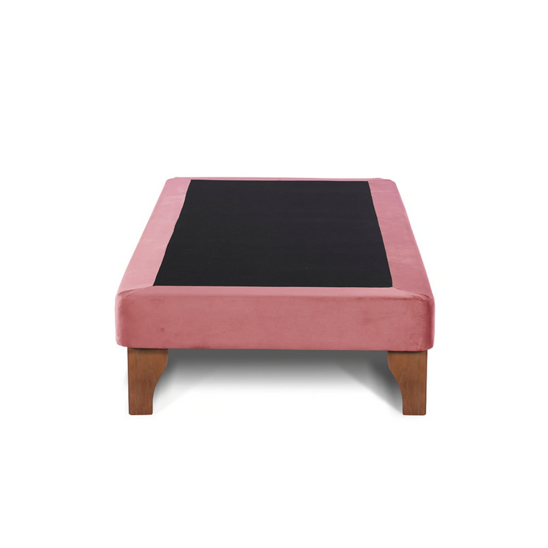 Base Cama Europea 1 Plaza 90x190 CM Palo Rosa Viejo Felpa