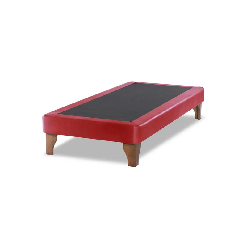 Base Cama Europea 1 Plaza 90x190 CM Rojo Felpa