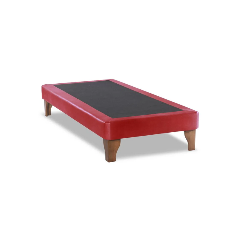 Base Cama Europea 1 Plaza 90x190 CM Rojo Felpa