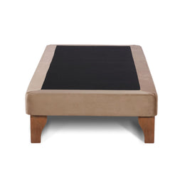 Base Cama Europea 1 Plaza 90x200 CM Beige Felpa