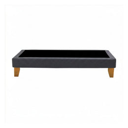 Base Cama Europea 1 Plaza 90x200 CM Gris Grafito Lino