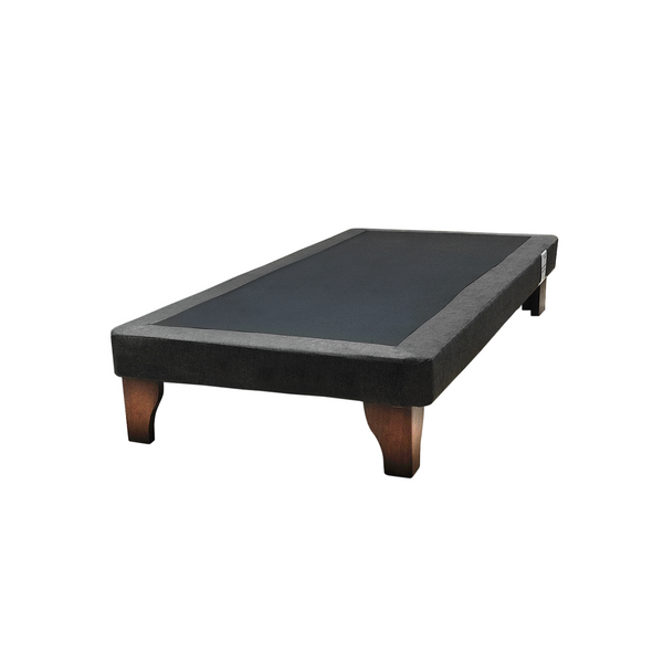 Base Cama Europea 1 Plaza 90x200 CM Gris Oscuro Felpa