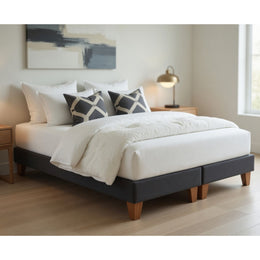 Base Dividida Cama Europea King 200x180 CM Gris Grafito Lino